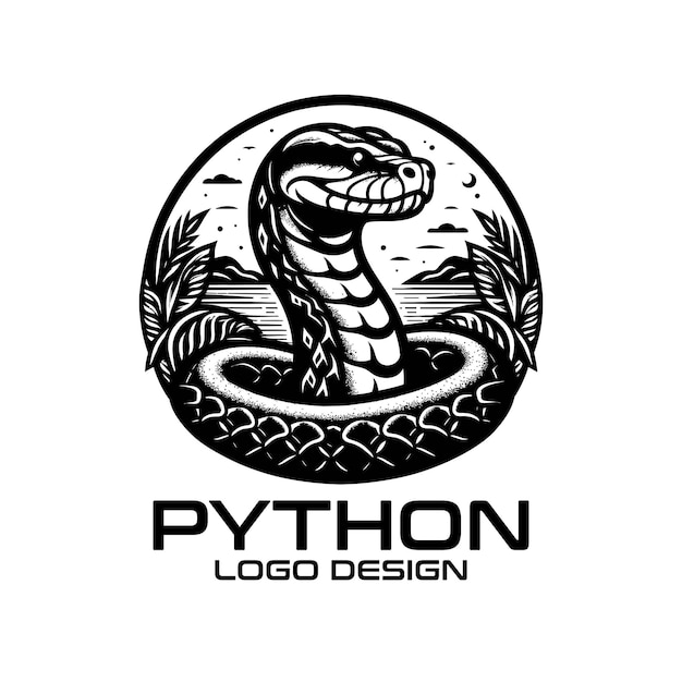 Векторный дизайн логотипа Python