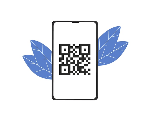 qr code on the phone screen. access code, code to read