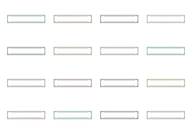 rectangular border frames elements set