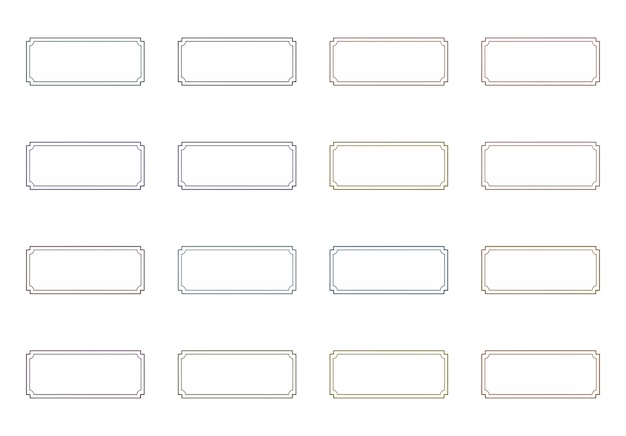 rectangular decorative frames elements set