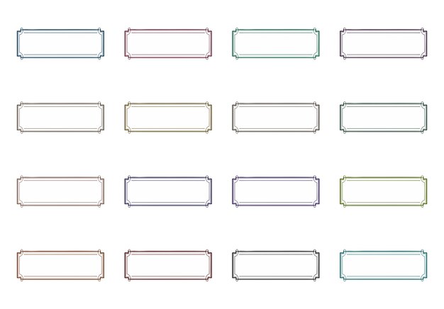 rectangular decorative frames elements set