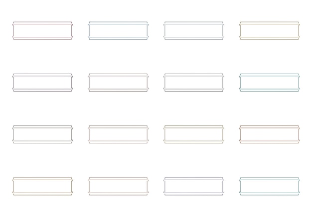 rectangular frames and borders elements set