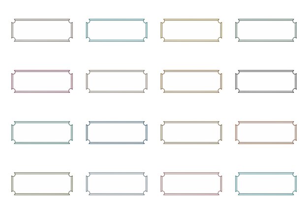 rectangular frames and borders elements set