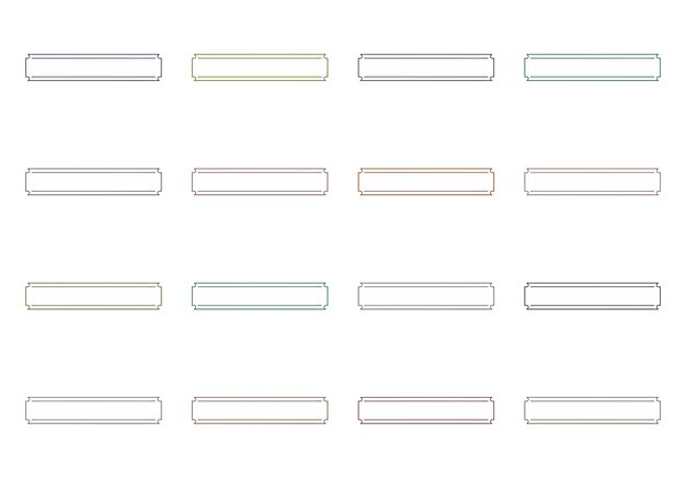 rectangular frames and labels elements set