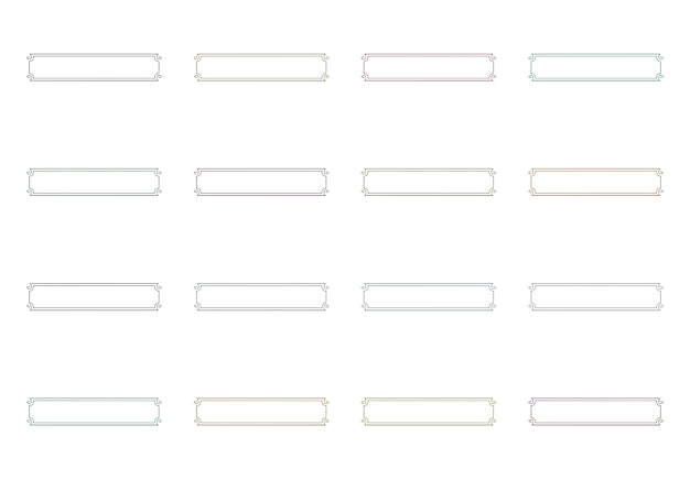 rectangular frames and labels elements set