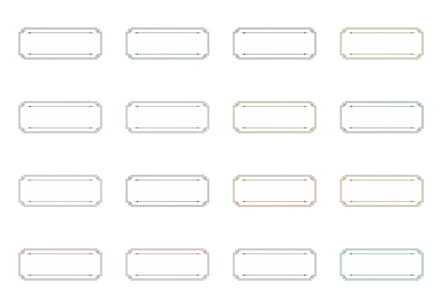 rectangular frames with arrows elements set