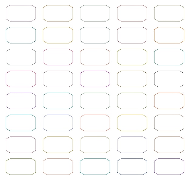 rectangular frames with rounded corners elements set