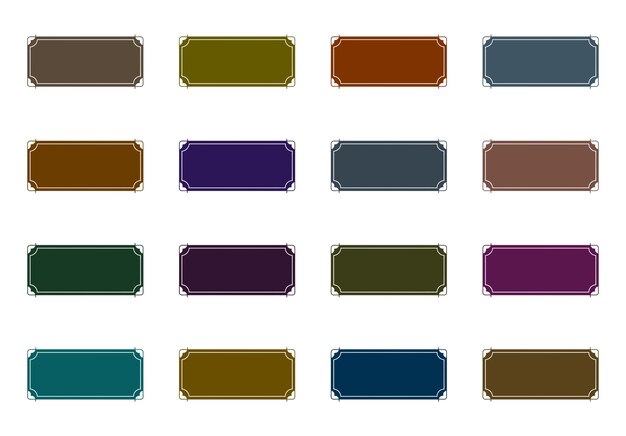 rectangular label frames elements set