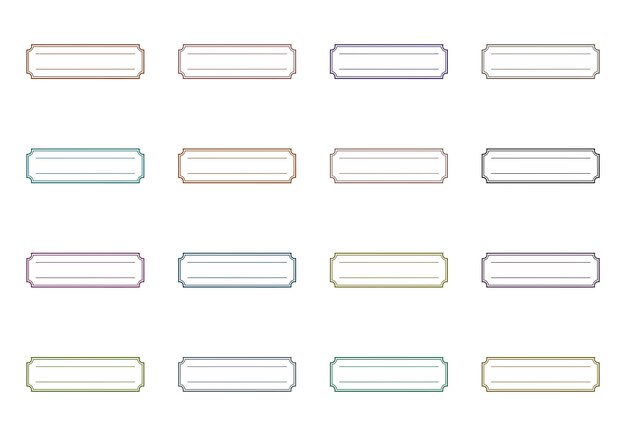 rectangular labels and frames elements set