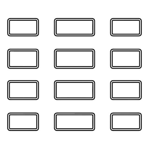 rectangular outline frames elements set