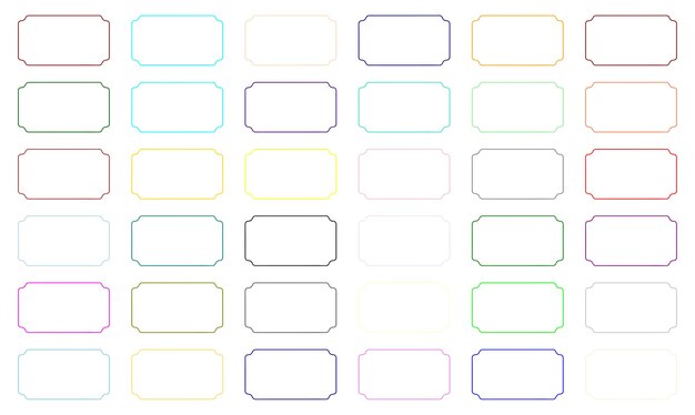 rectangular rounded frames elements set