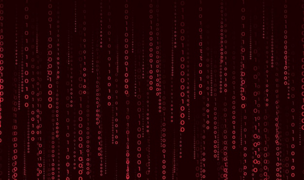 red binary code background