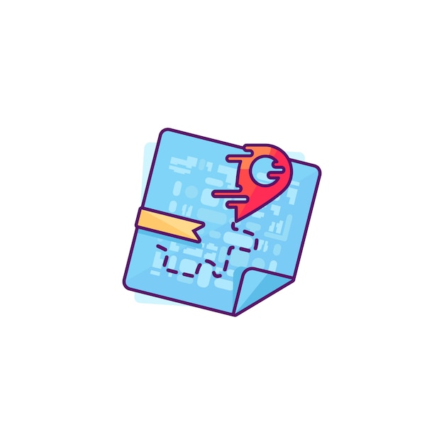 red pointer on map