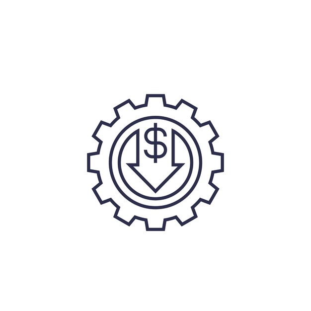 reduce decrease cost line icon