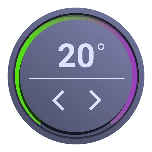 round thermostat showing temperature allowing to increase or decrease setting