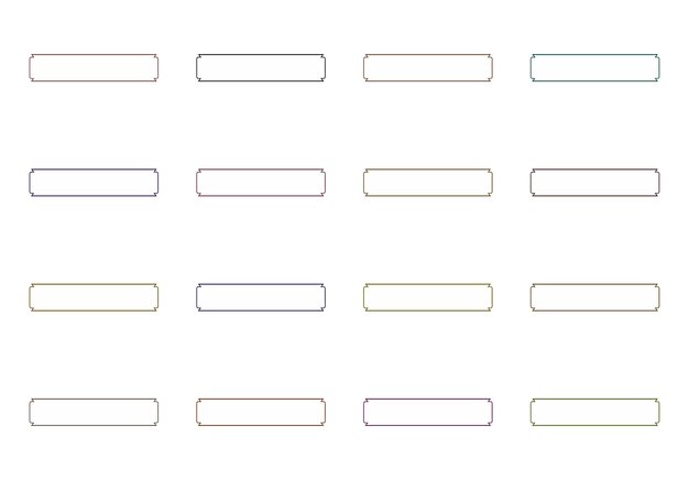 rounded rectangular frames elements set