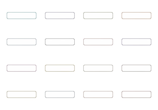 rounded rectangular frames elements set