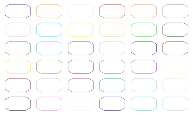 rounded rectangular frames elements set
