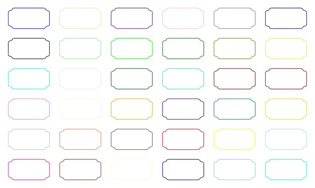 rounded rectangular frames set