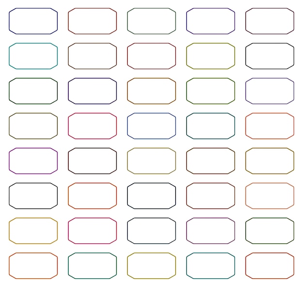 rounded rectangular frames set