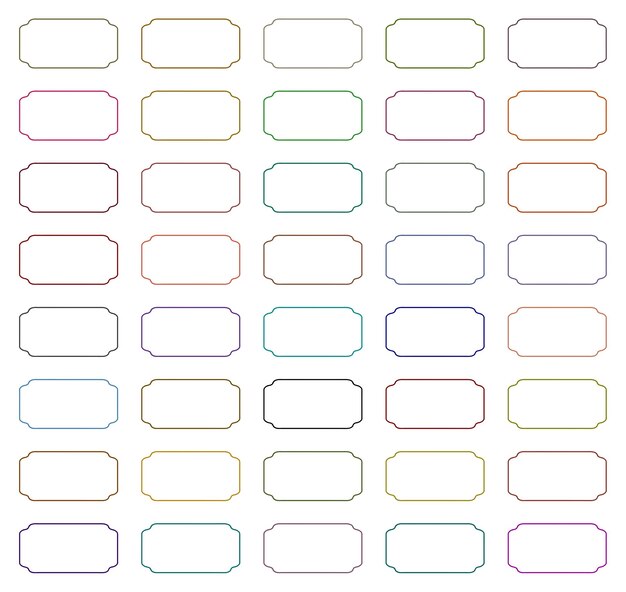 rounded rectangular frames set