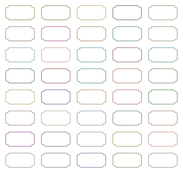 rounded rectangular frames set