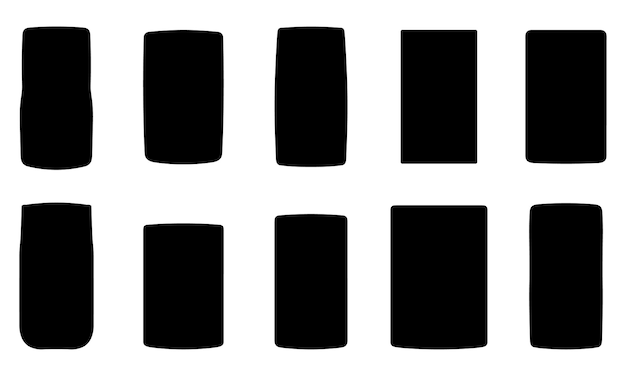 rounded rectangular shapes elements set