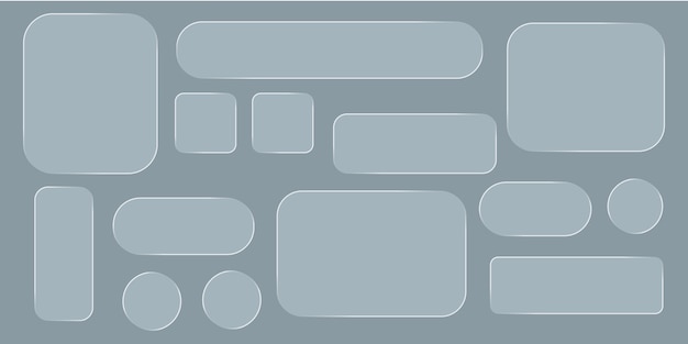 rounded rectangular shapes elements set
