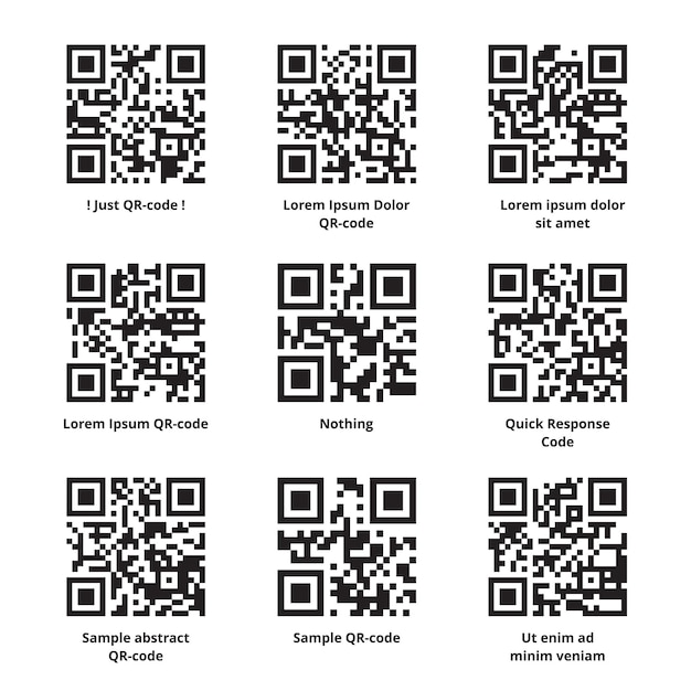 sample lorem ipsum qr codes set