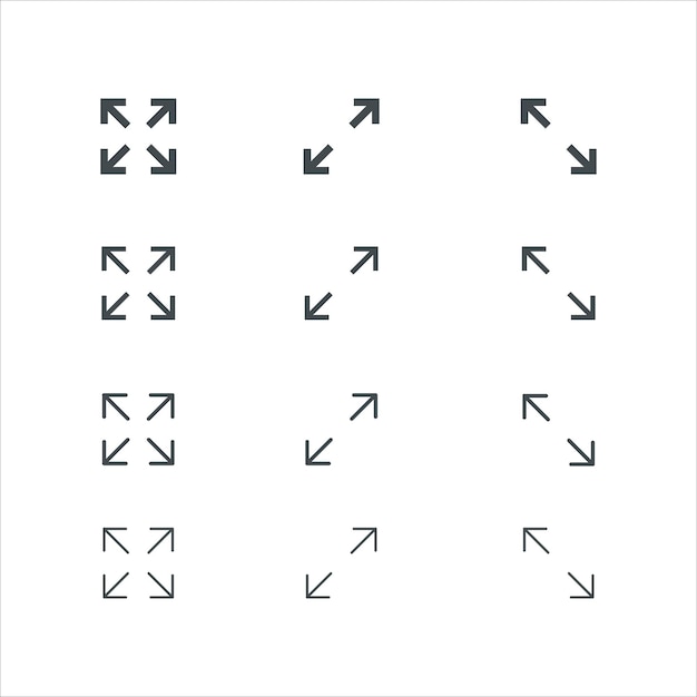 scaling and sizing arrows icon concept illustration resize increase decrease scalability symbol