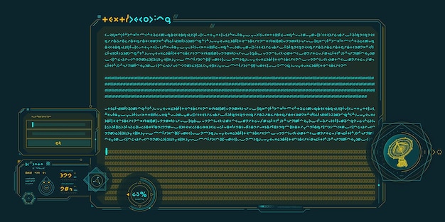scifi interface of data decoding program