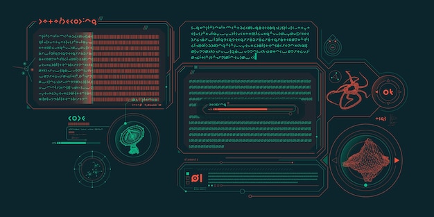 scifi interface of data decoding program