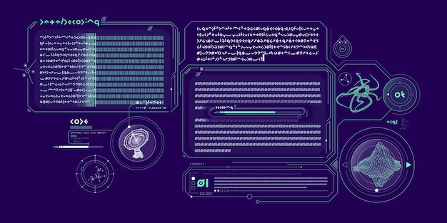 scifi interface of data decoding program