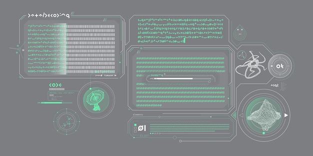 scifi interface of data decoding program
