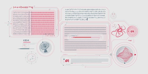 scifi interface of data decoding program