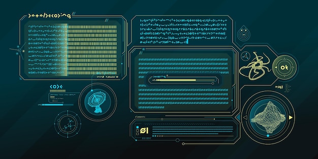 scifi interface of data decoding program