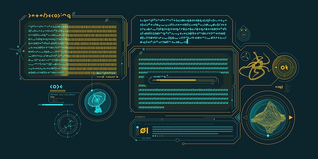 scifi interface of data decoding program