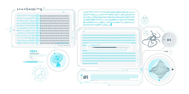 scifi interface of data decoding program