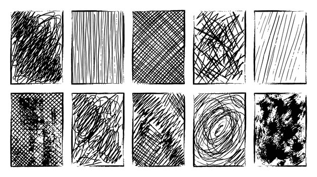 scribble and texture pattern elements set