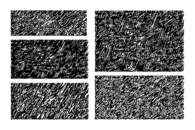 scribble texture rectangular elements set