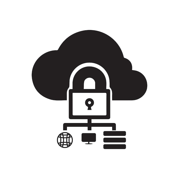 secure cloud computing icon