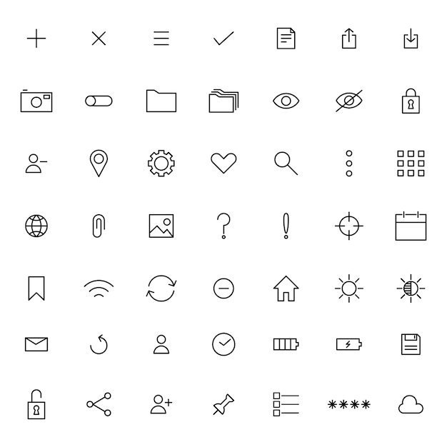 set of basic user interface icon 