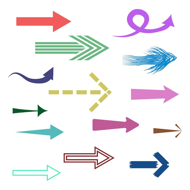 set of multi-colored pointers. arrow. vector