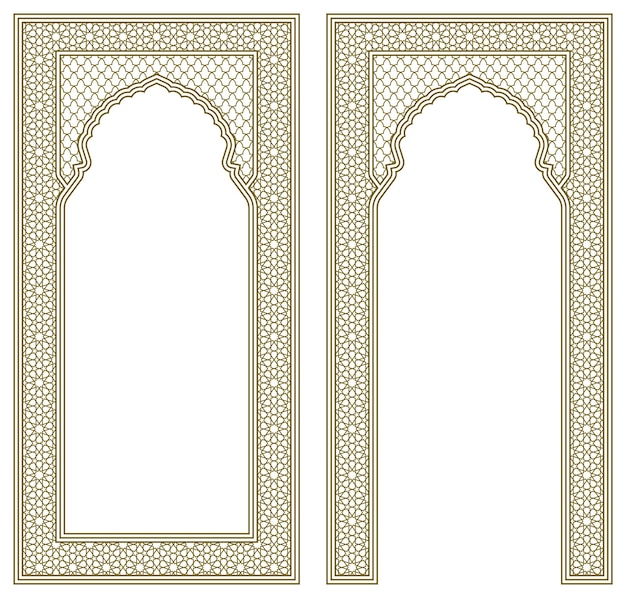 set two rectangular frames of the arabic pattern