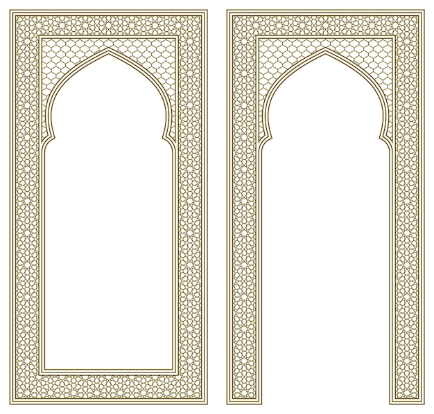 set two rectangular frames of the arabic pattern