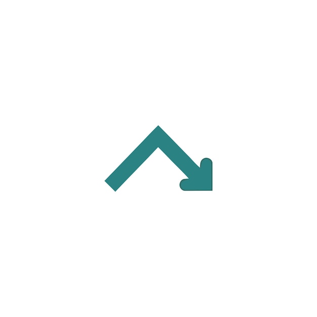 Simple teal arrow icon pointing down symbolizing direction or decrease