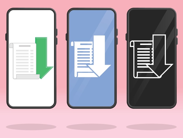 smartphone invoice arrow down decrease spending