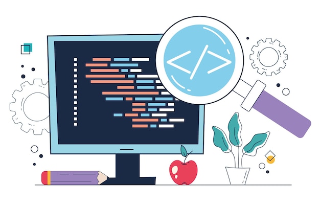 software code program business developer code web site teamwork abstract programming concept