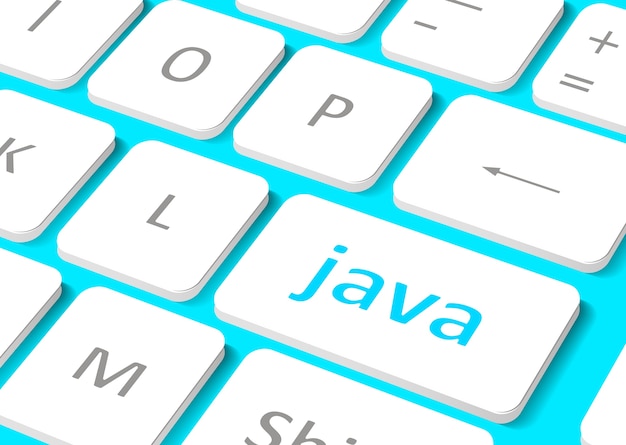 software concept. button java on computer keyboard.
