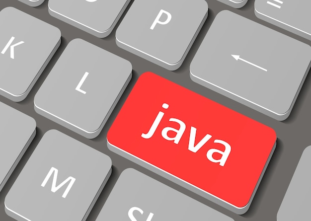 software concept. button java on computer keyboard.